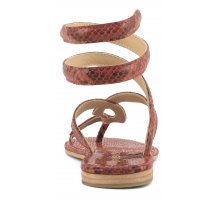 Sconti Dal 35% Al 70% Wrap up pyton printing leather sandal F0817888-0281